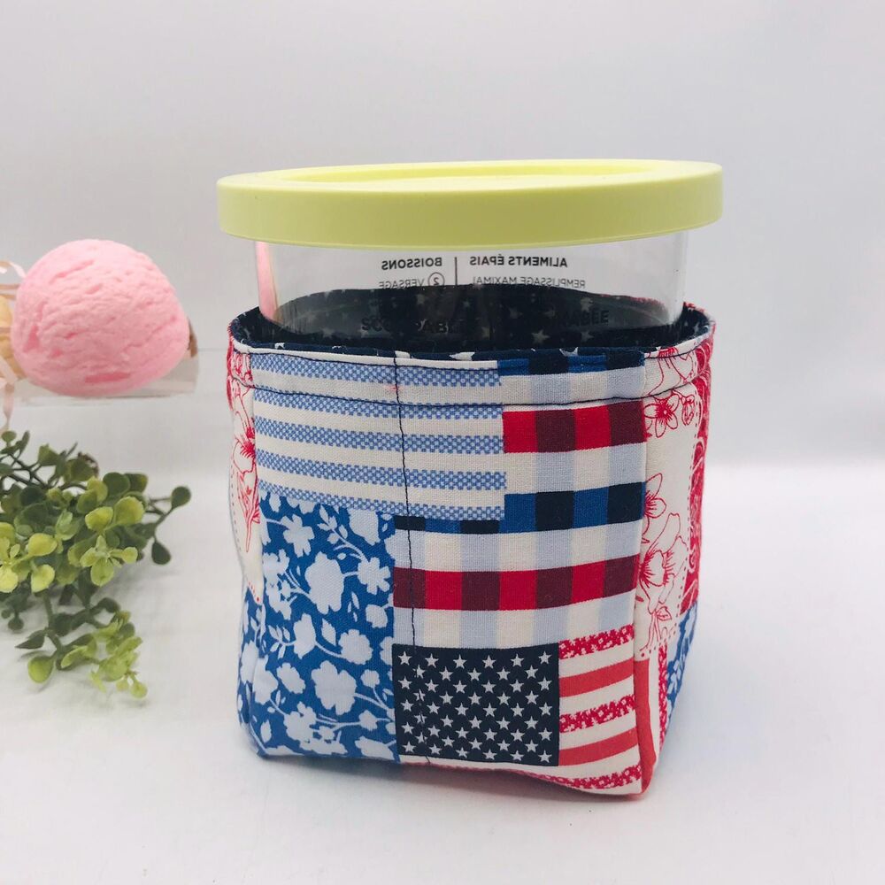 Cozy for Ninja CREAMi Deluxe, 24 oz for NC500 Series, Insulated Red White Blue